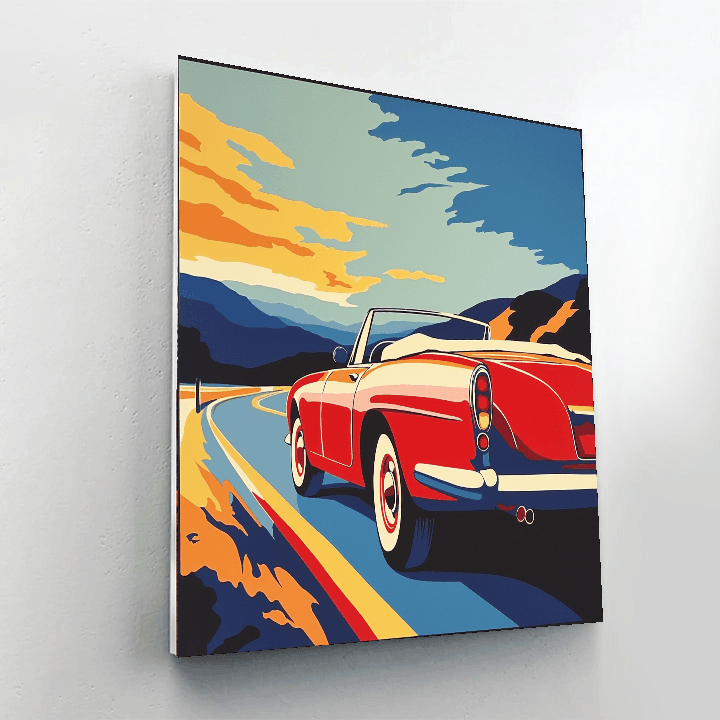 Roy Lichtenstein Inspired Retro Road Trip  DIY Paint By Numbers