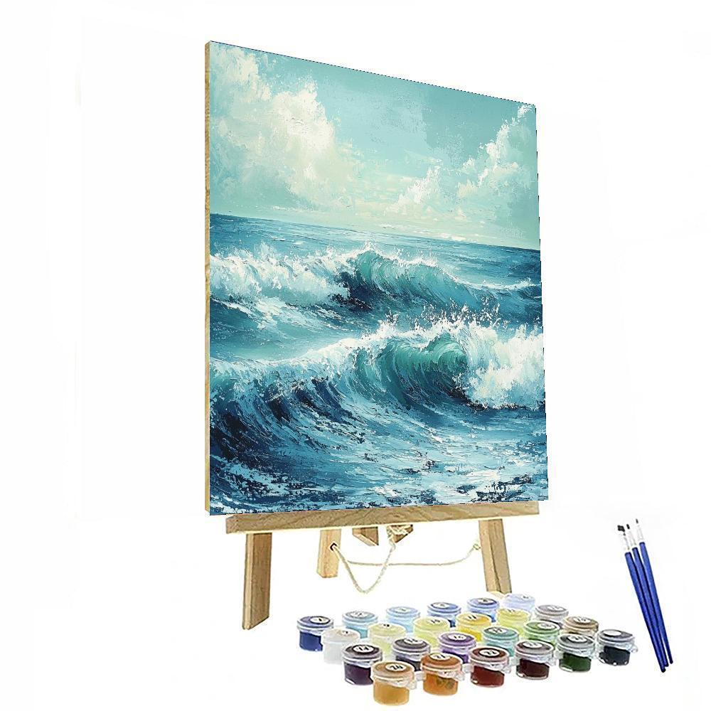 Leonardo Da Vinci Inspired Textural Ocean Waves  Paint By Numbers Art