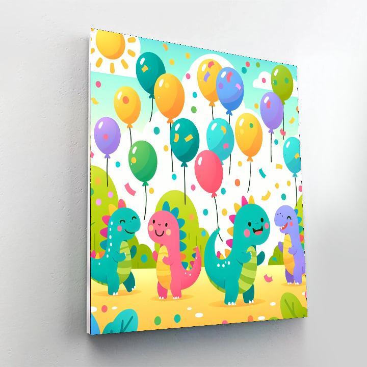 Dancing Dinosaurs Party Paint By Color