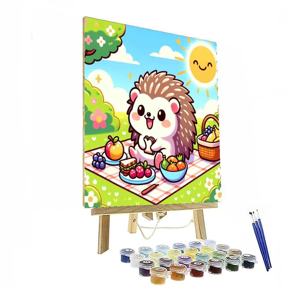 Hilarious Hedgehog Picnic Painting Number Kit