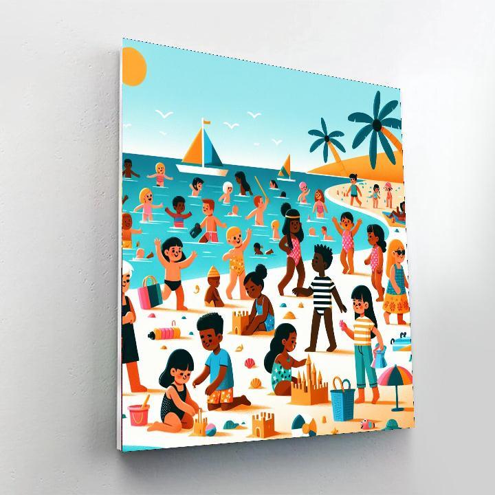 Joyful Beach Celebration Number Painting