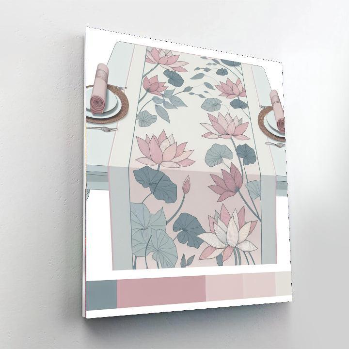 Zen Lotus Table Runner Paint By Number