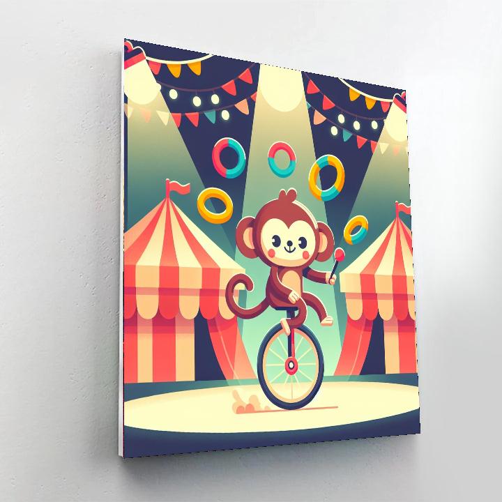 Magical Circus Monkey Number Painting