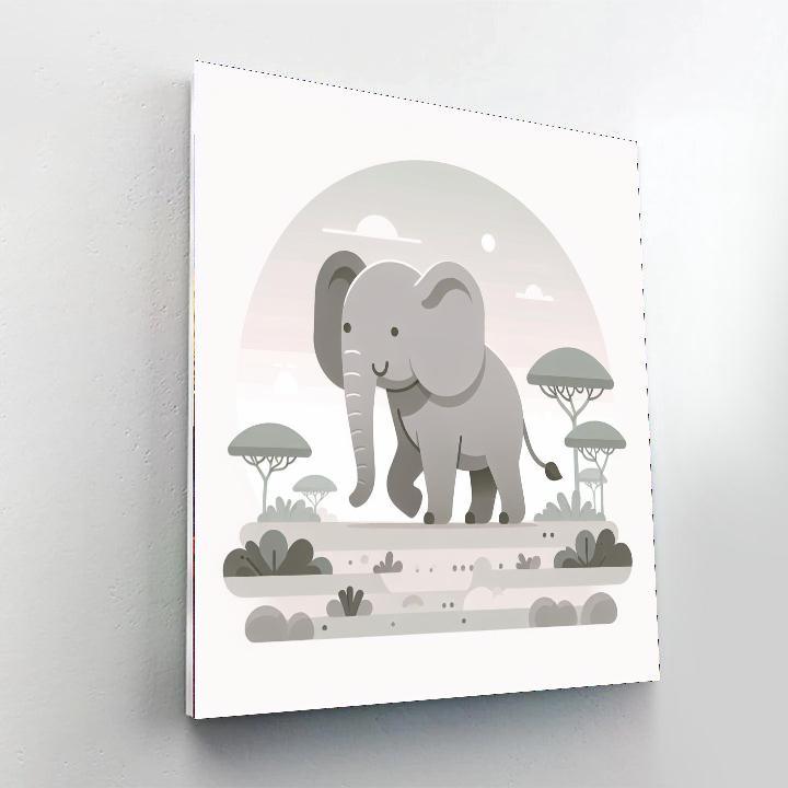 Elegant Elephant Numbered Painting Kits