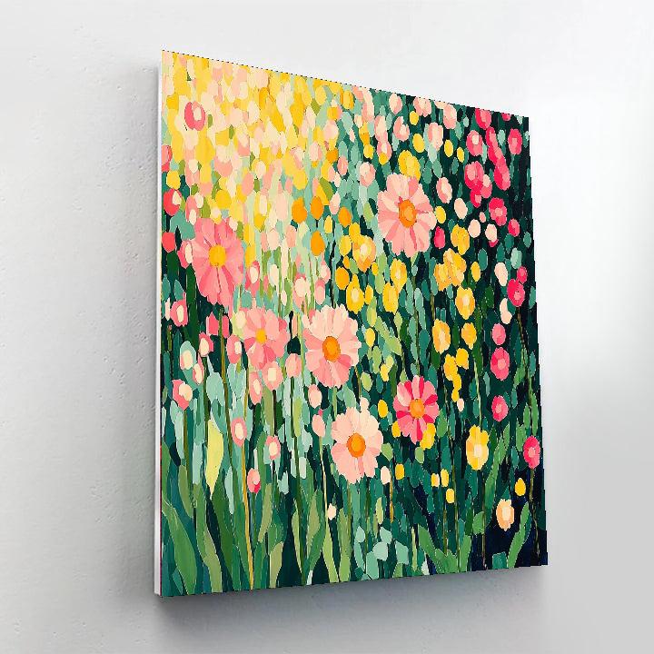 Georges Seurat Inspired Prismatic Flora  Number Painting