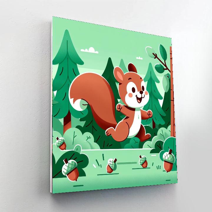 Giggly Squirrel Paint By Number