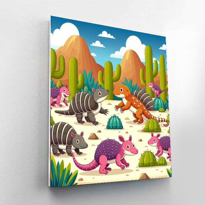 Cactus Critter Reunion Number Painting