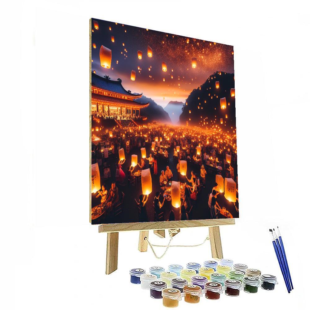 The Pingxi Sky Lantern Festival - Taiwan Numbered Painting Kits
