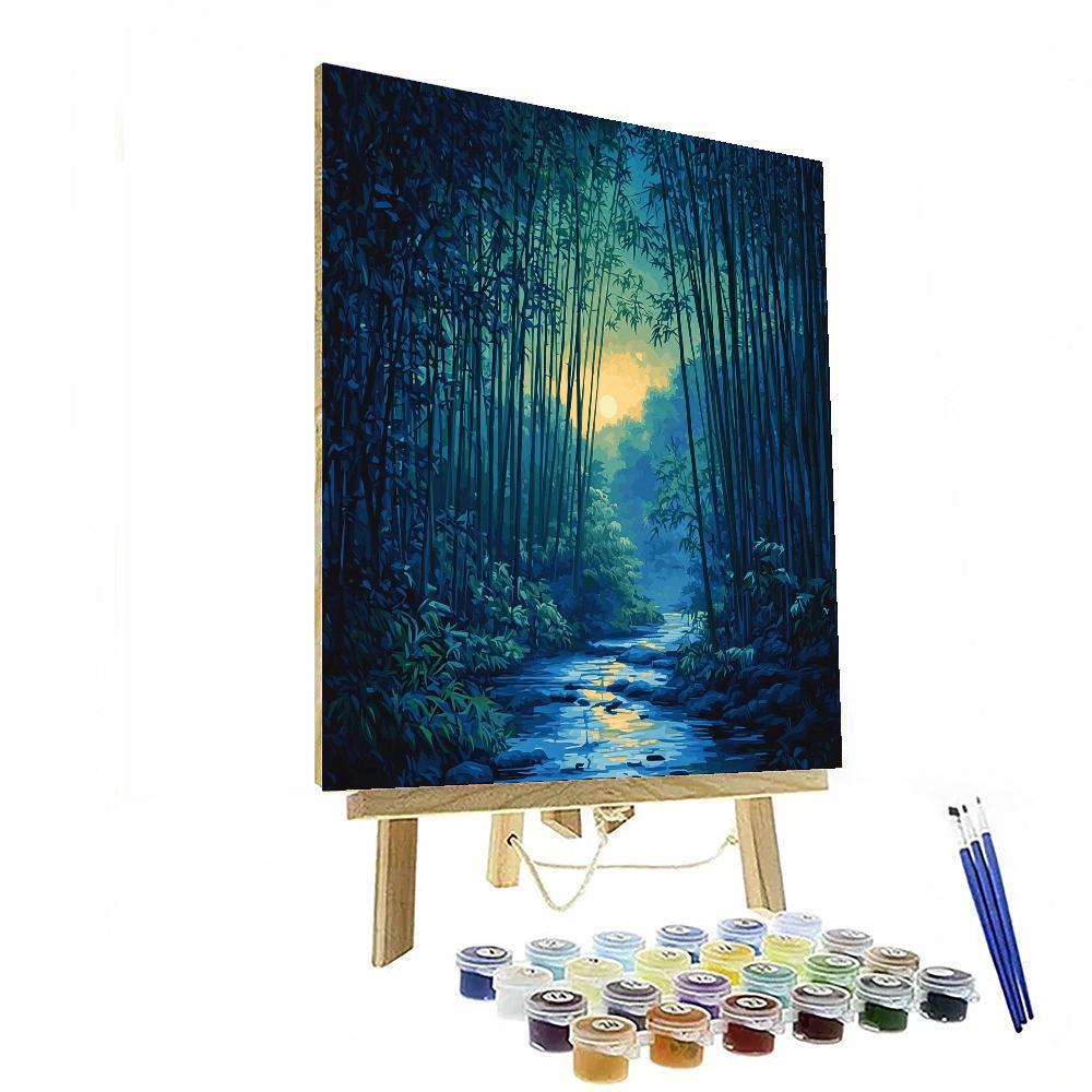 Hiroshige Inspired Twilight Bamboo Grove  Painting By Numbers Kit