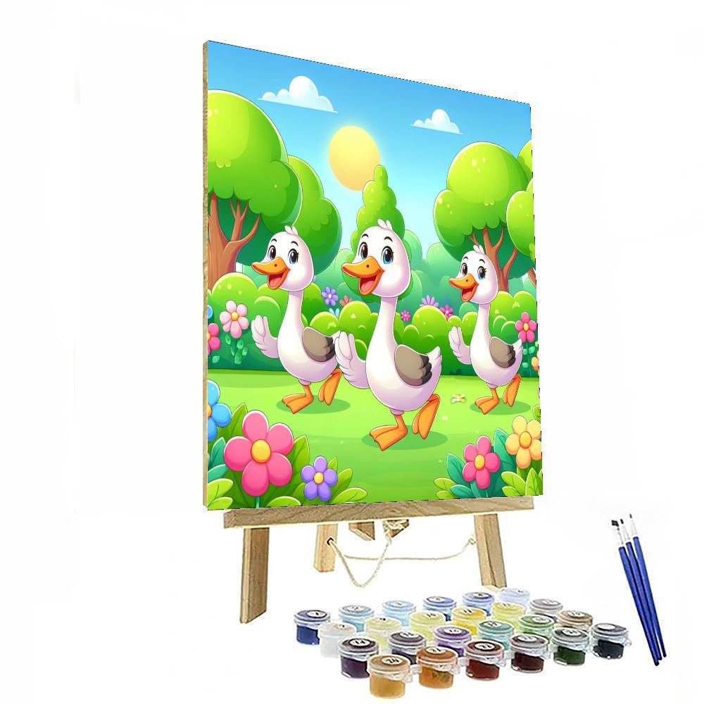 Giggly Geese Painting Number Kit