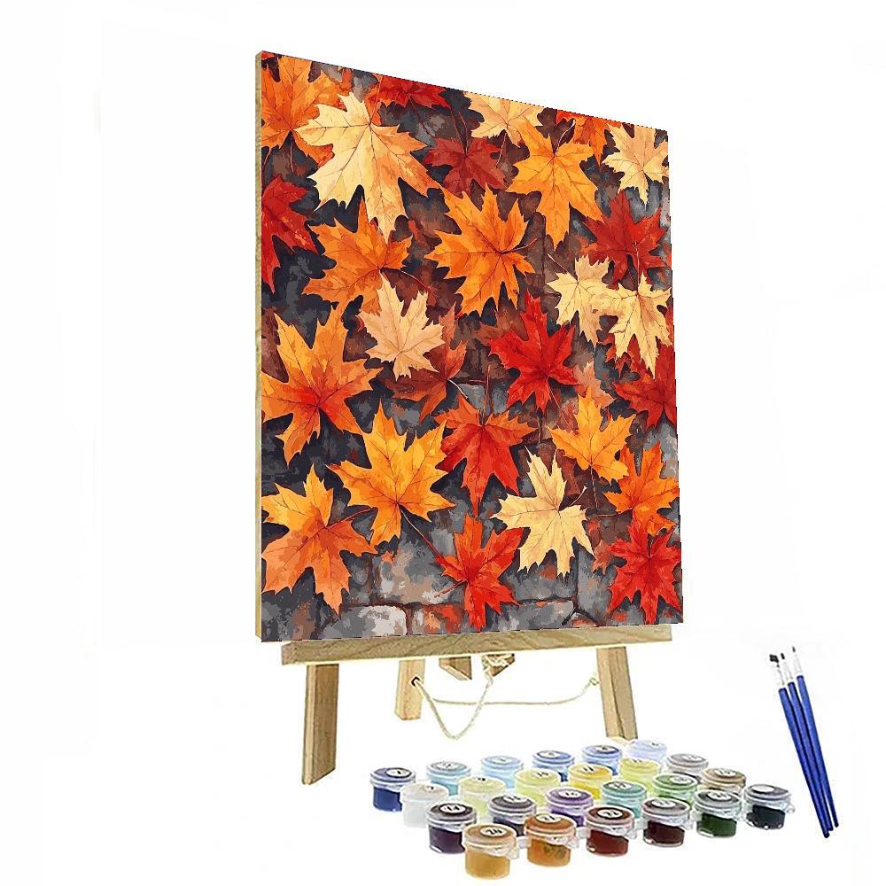 Leonardo Da Vinci Inspired Symphony Of Autumn Leaves  DIY Paint By Numbers