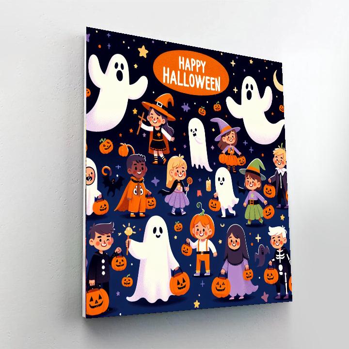 Halloween Trick Or Treat Paint By Numbers Art