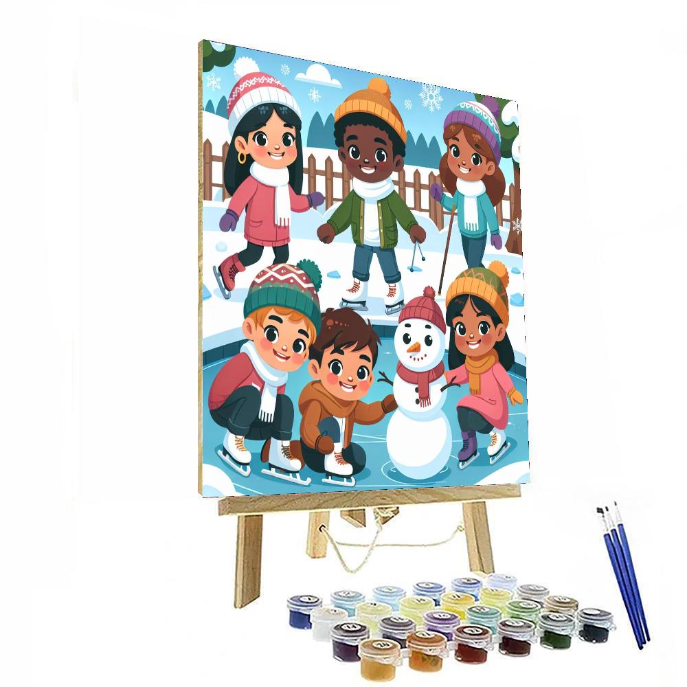 Whimsical Winter Activities Number Painting