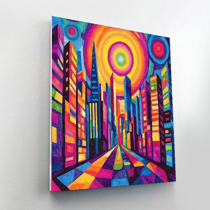 Wassily Kandinsky Inspired Retro Futurism Fusion  Paint By Numbers