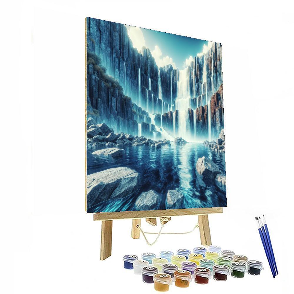 Majestic Waterfall Panorama Numbered Painting Kits