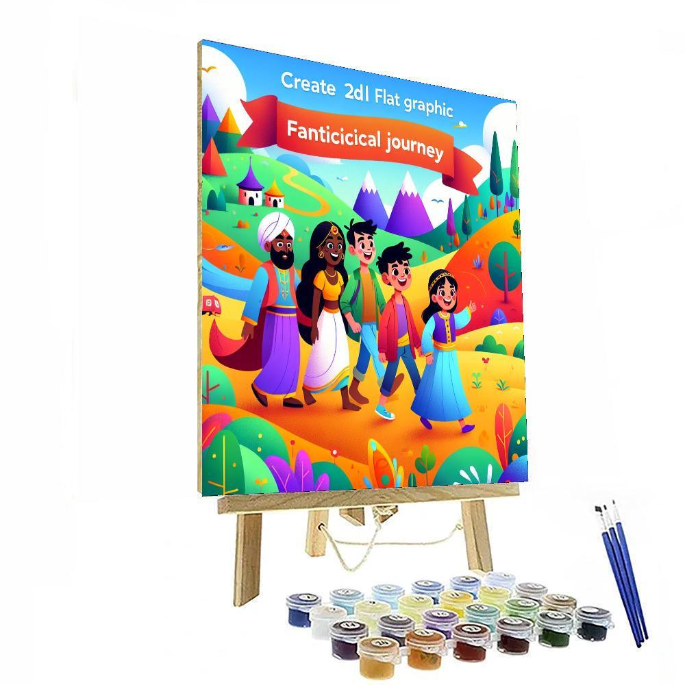 Creative Cartoon Adventure Numbered Painting Kits