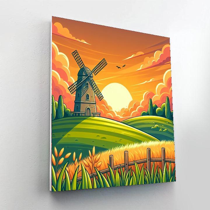 Windy Windmill Wonder Paint By Numbers