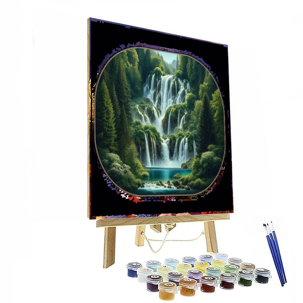 Majestic Waterfall Dream Number Painting