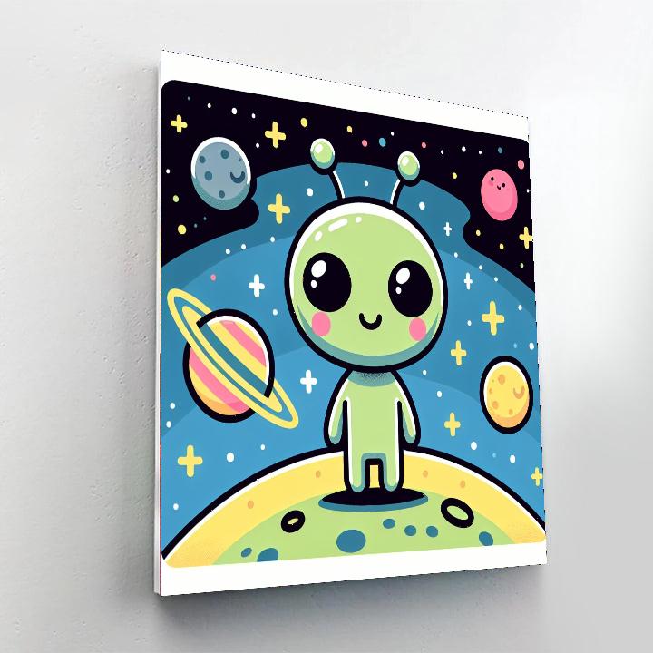 Adorable Alien Paint By Numbers Art