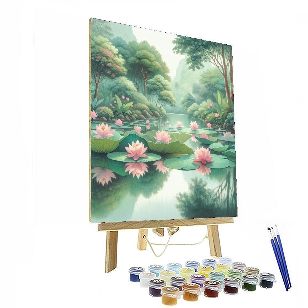 Calm Lotus Reflection DIY Paint By Numbers
