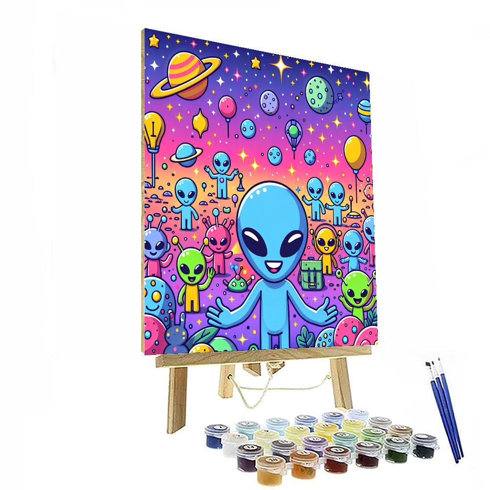 Adventurous Space Aliens DIY Paint By Numbers
