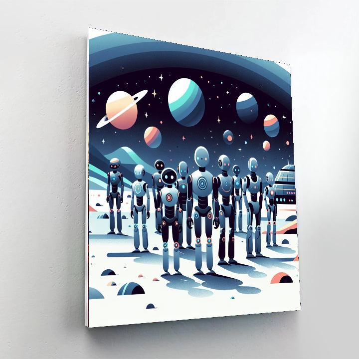 Robot Space Explorers Paint By Number