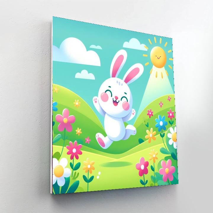 Cheerful Bunny Hop Paint By Color