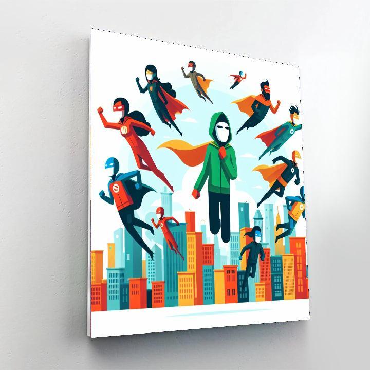 Superhero City Quest Painting By Numbers Kit