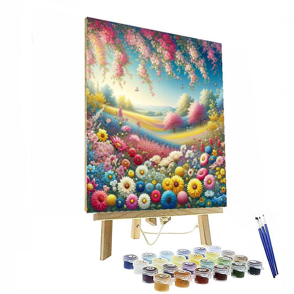 Cheerful Flower Parade Paint By Number