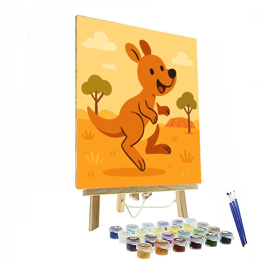 Cheerful Kangaroo Numbered Painting Kits