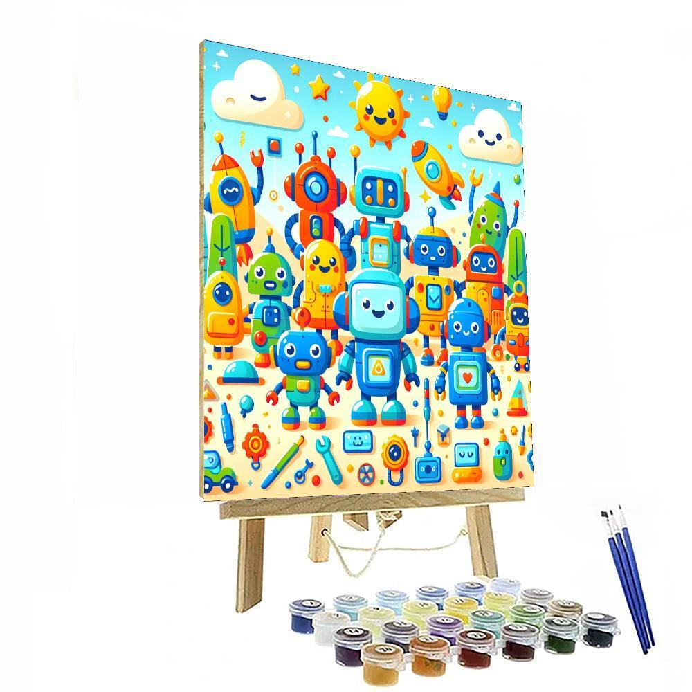 Charming Robot Adventures Paint By Numbers Kits