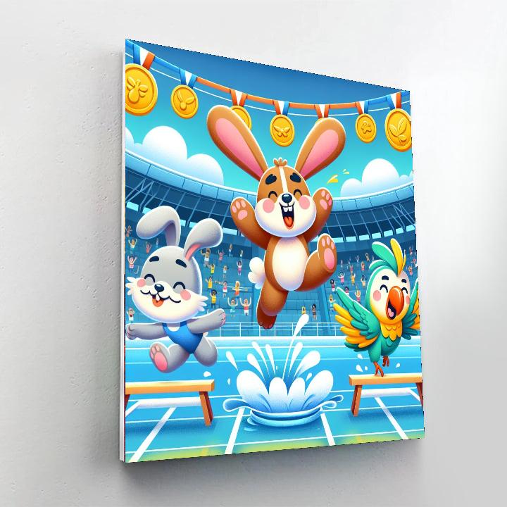 Joyful Animal Olympics Paint By Numbers Kits