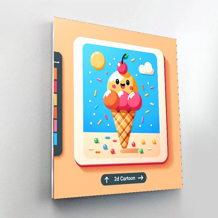 Snazzy Ice Cream Painting Number Kit