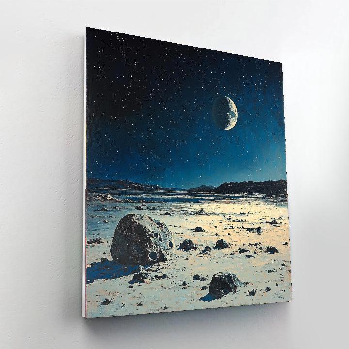 Hiroshi Yoshida Inspired Lunar Landscape Reverie  Paint By Numbers
