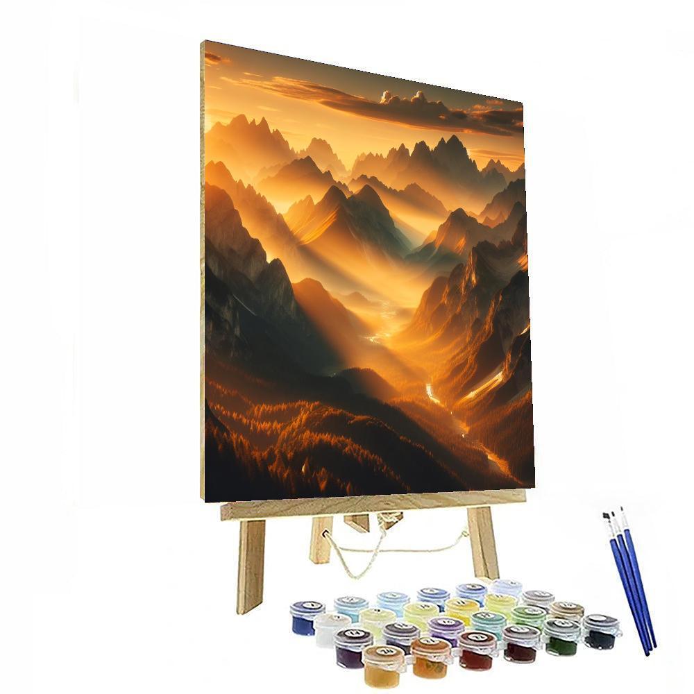 Mythic Mountain Panorama Paint By Numbers Art