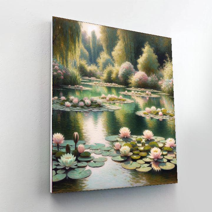 Tranquil Water Lily Reflection Paint By Number