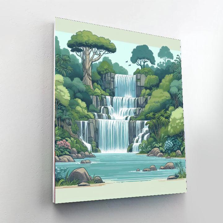Wonderous Waterfall World Paint By Numbers Art