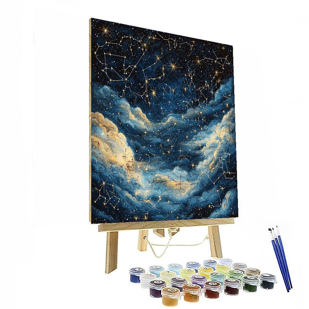 Leonardo Da Vinci Inspired Celestial Dance Of Color And Light  Paint By Numbers Art