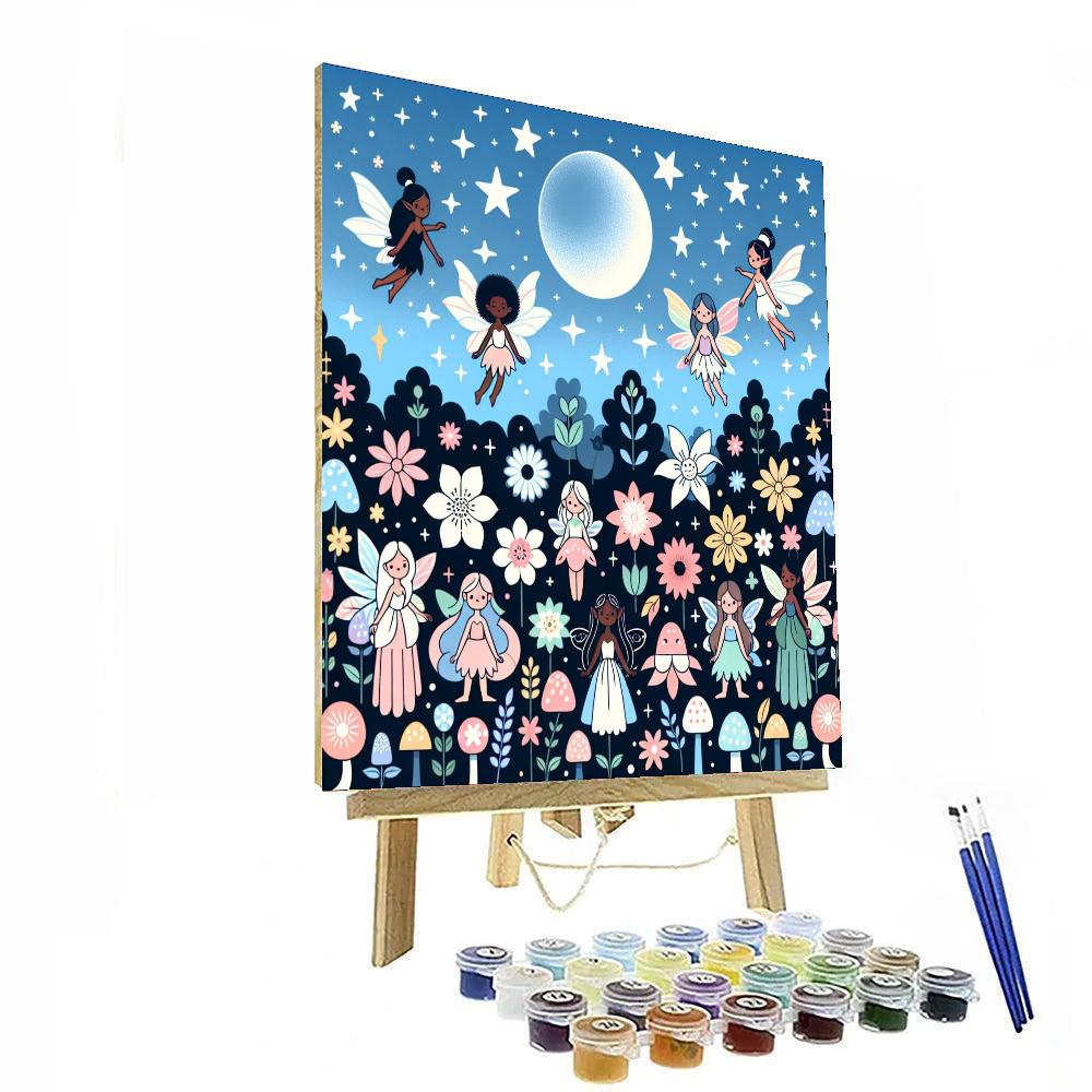 Moonlit Fairy Garden Painting Number Kit