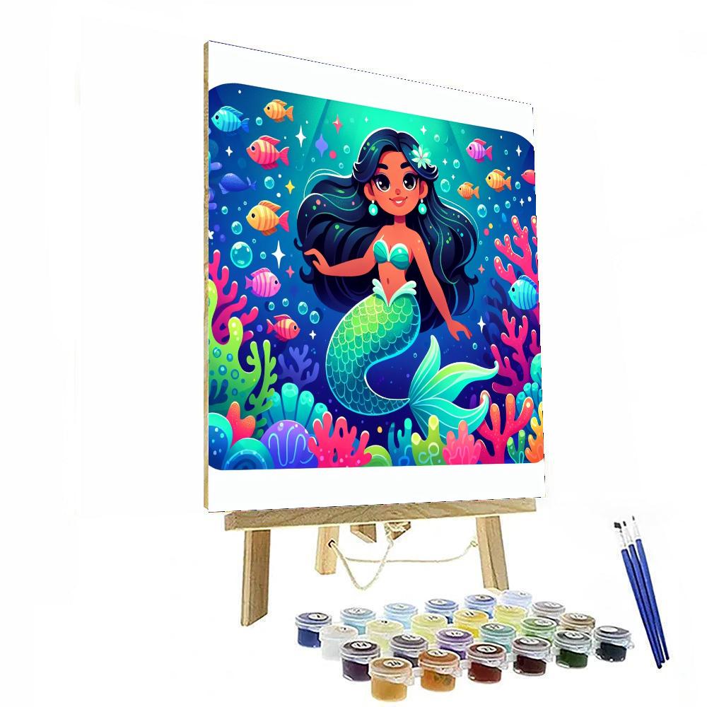 Glittering Mermaid Number Painting
