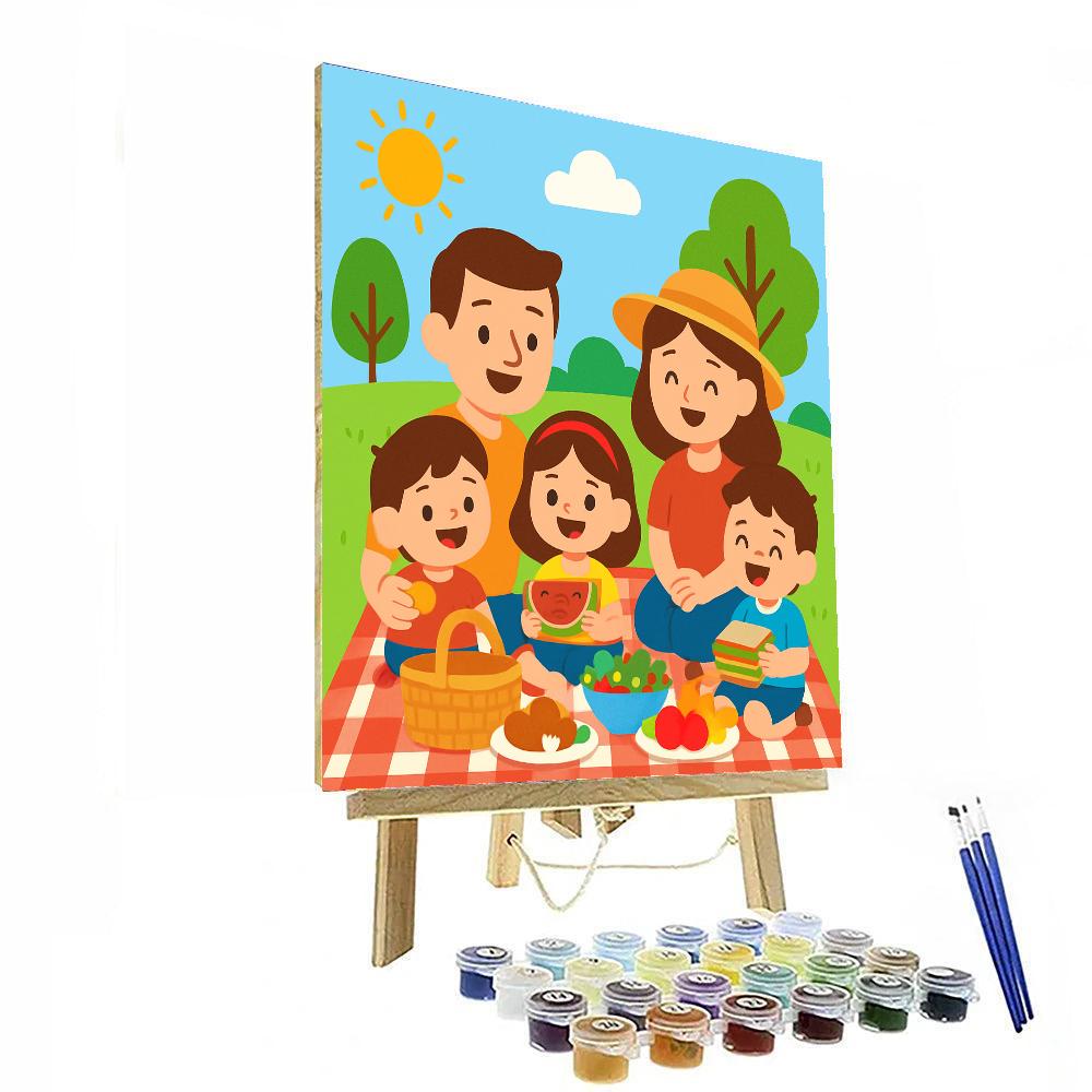 Cheerful Family Picnic Painting By Numbers Kit