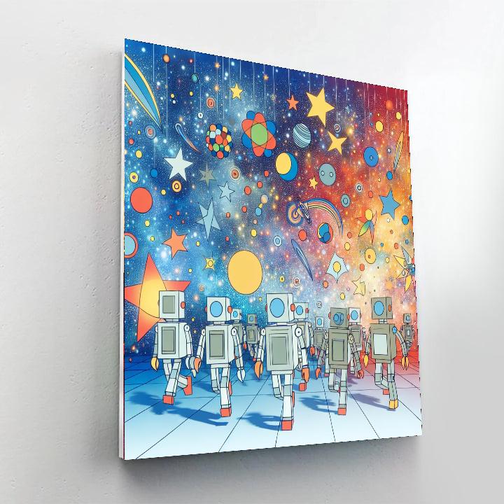Robot Space Parade Paint By Numbers Art
