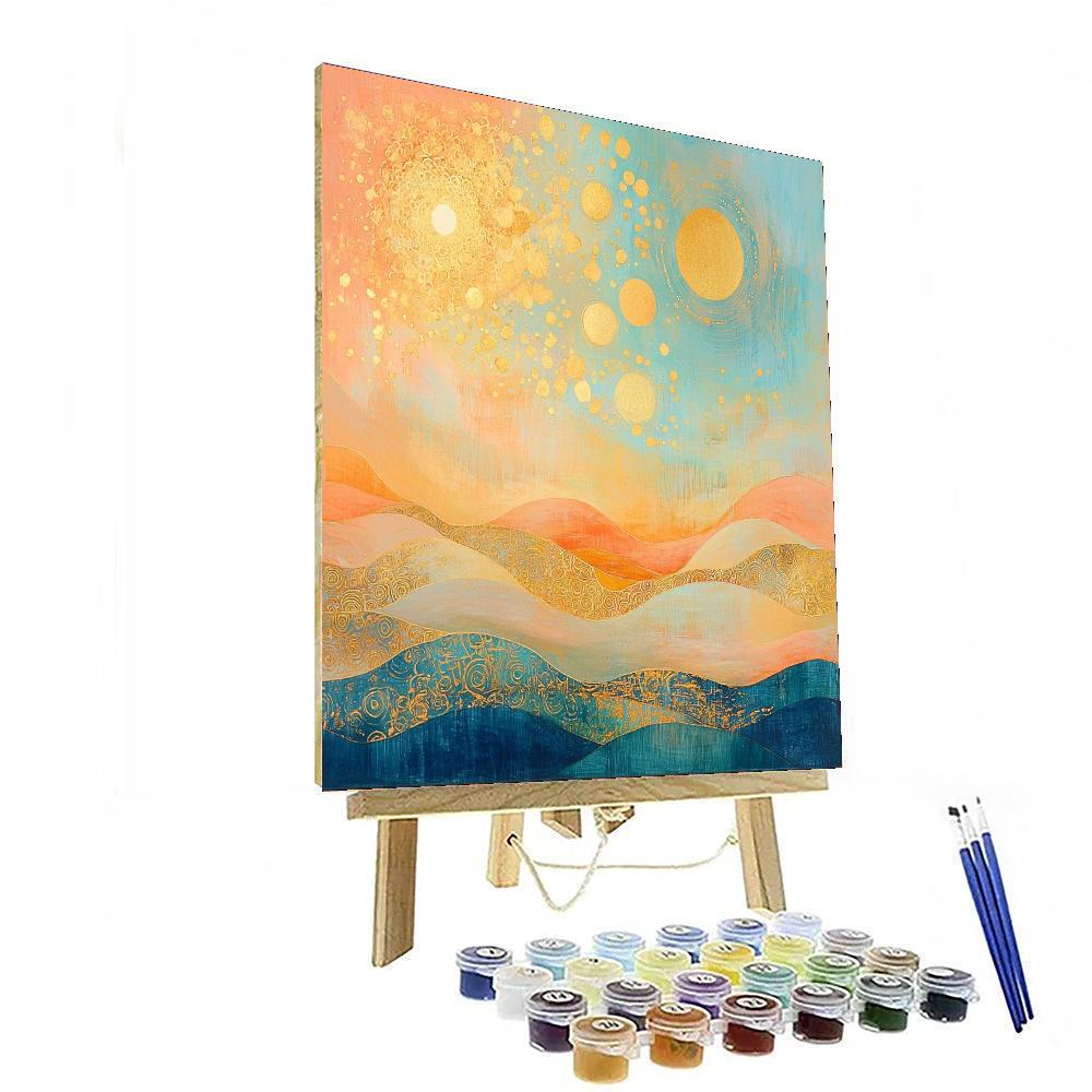 Gustav Klimt Inspired Golden Elysium  Paint By Numbers Kits