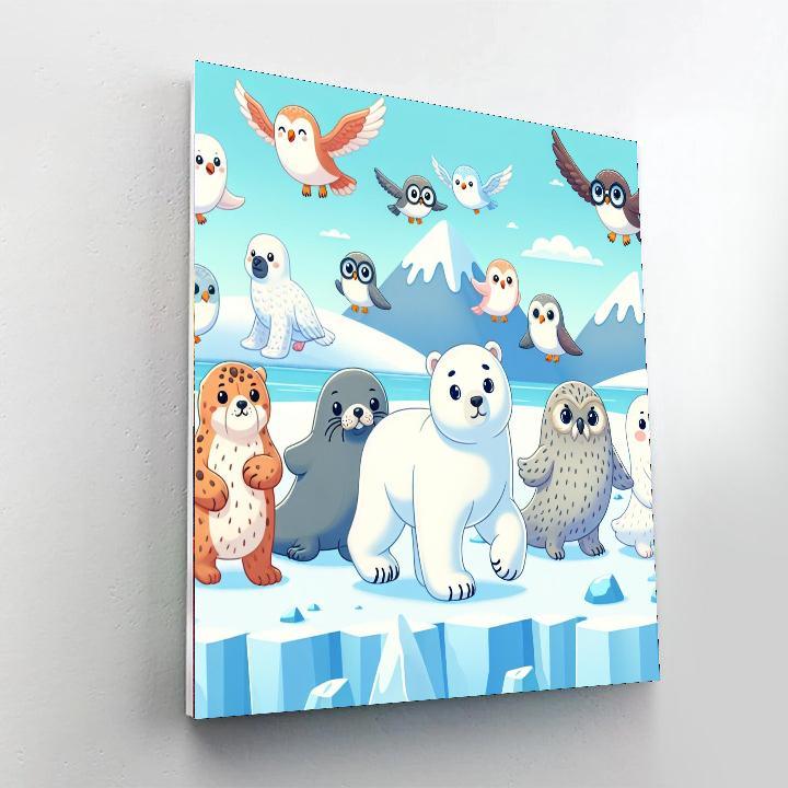 Arctic Animal Parade Painting Number Kit