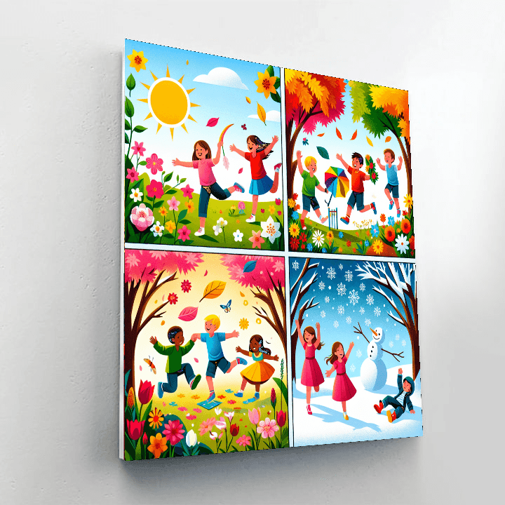 Colorful Seasons Of Nature Number Painting