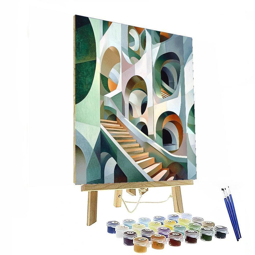 M.C. Escher Inspired Nature Of Math  Number Painting