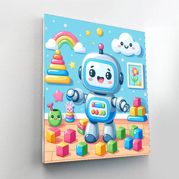 Merry Little Robot Numbered Painting Kits