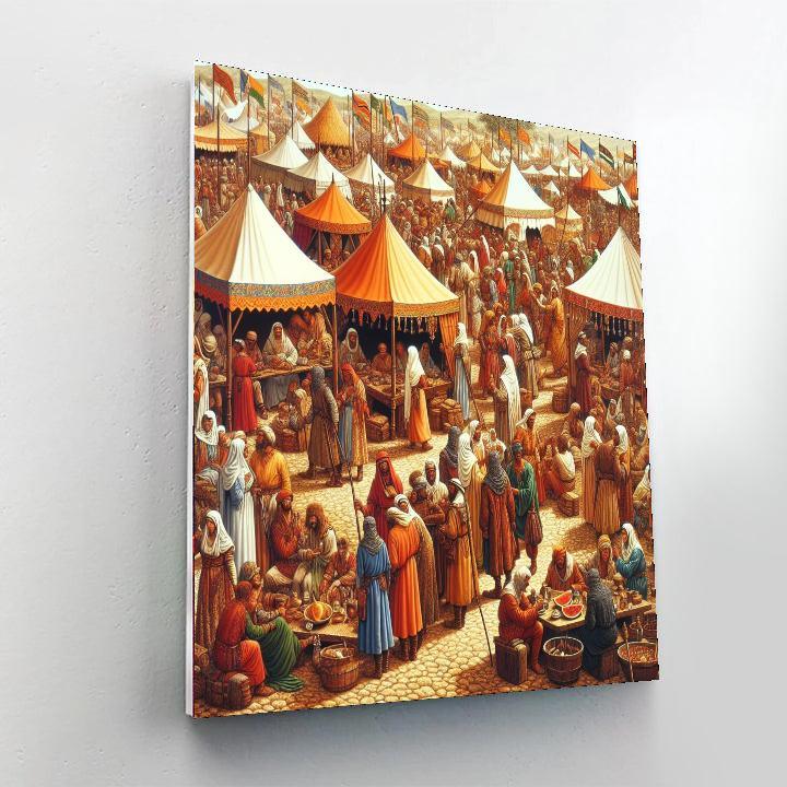 Medieval Village Festivity Painting By Numbers Kit