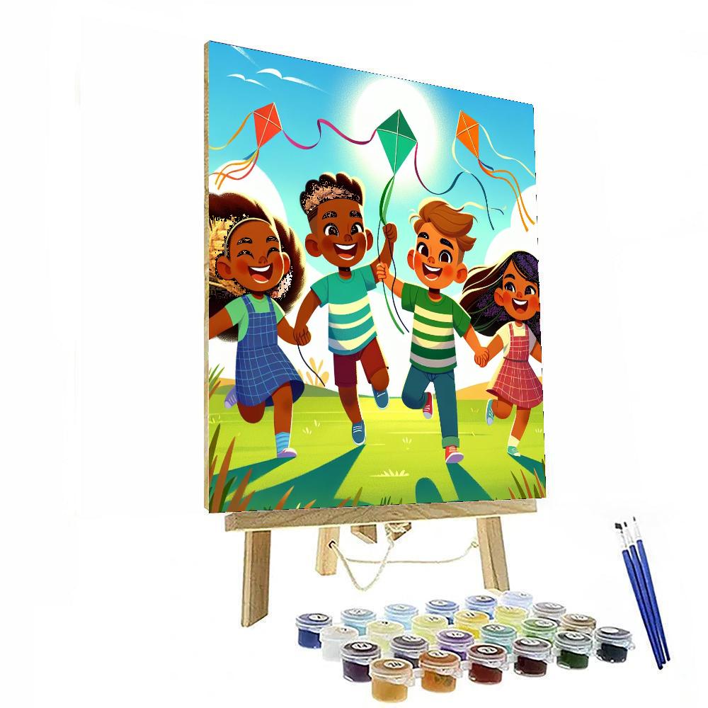 Adventures With Colorful Kites Paint By Numbers Art