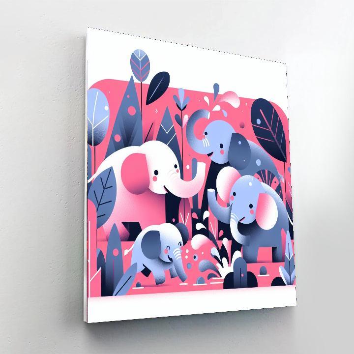 Adventure Elephants Numbered Painting Kits